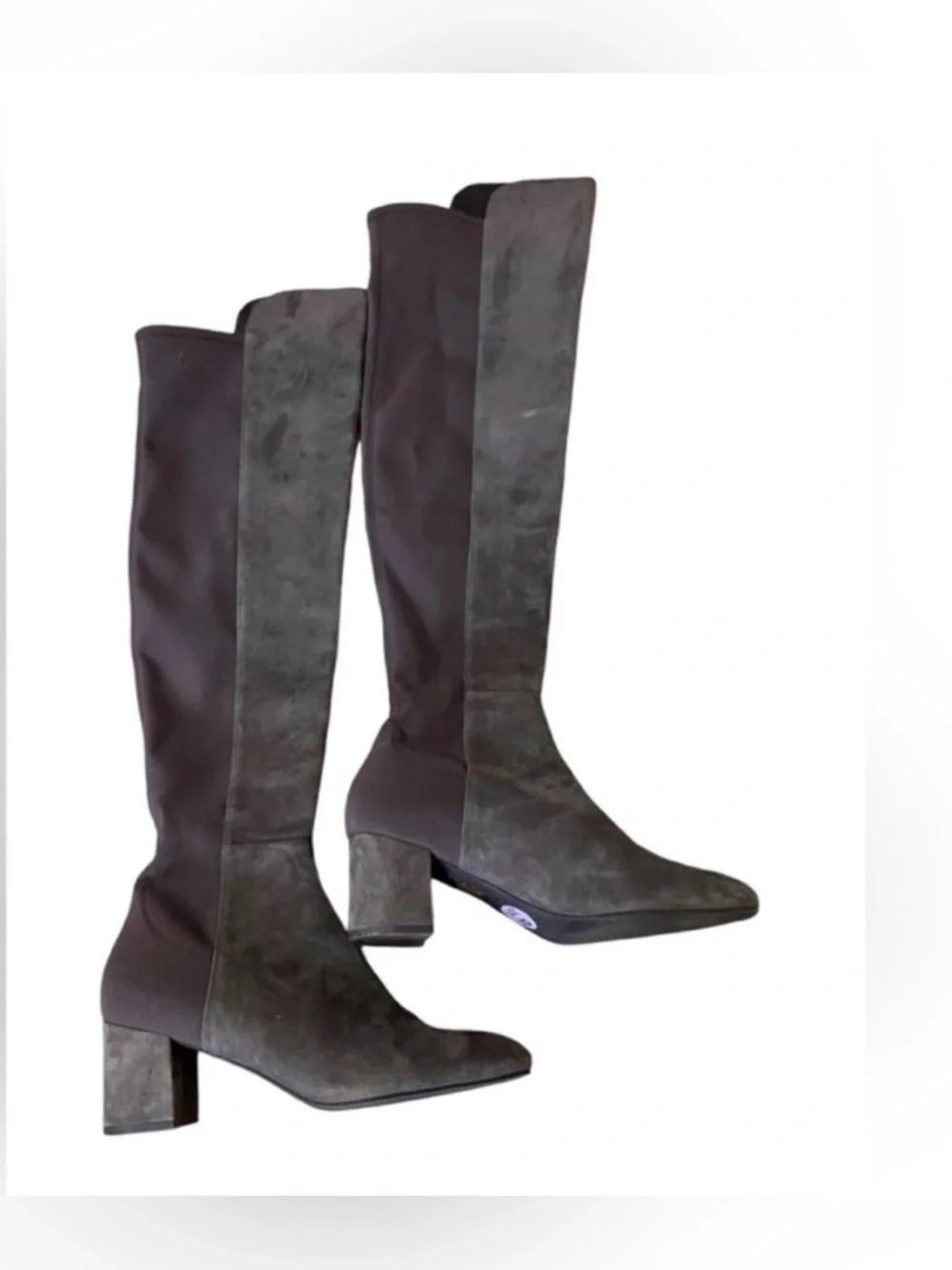 Stuart Weitzman Gillian 60 City Suede Over-The-Knee Boots Charcoal Gray Size 8.5